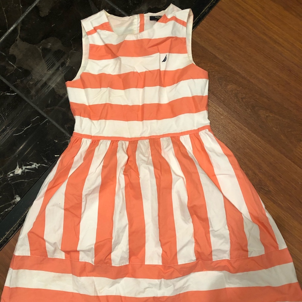 Nautica, peach and white, size 12, worn once.